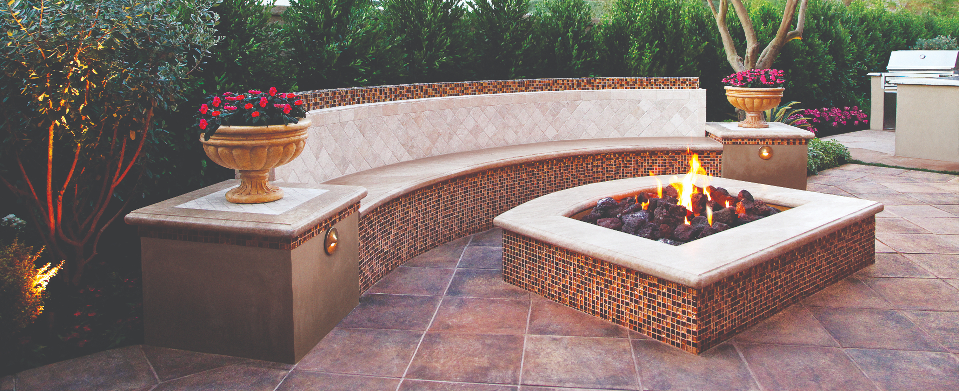 BSH Fire Features — modern fire bowl on patio