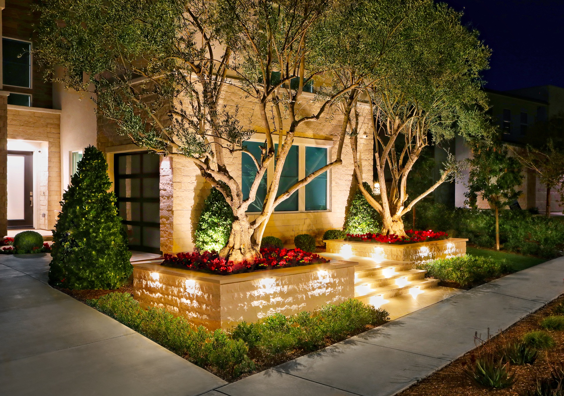 BSH Services — illuminated luxury landscape at night in Beverly Hills